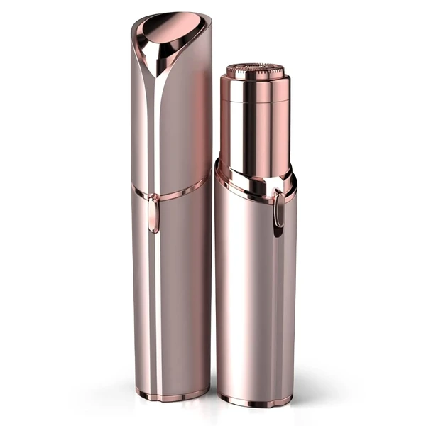 Електричний тример для обличчя Facial Hair Remover for Women - as Seen on TV Painless Face Shaver - Electric Hair Removal Device for Face Lips Peach Fuzz with Light (Rose Gold)