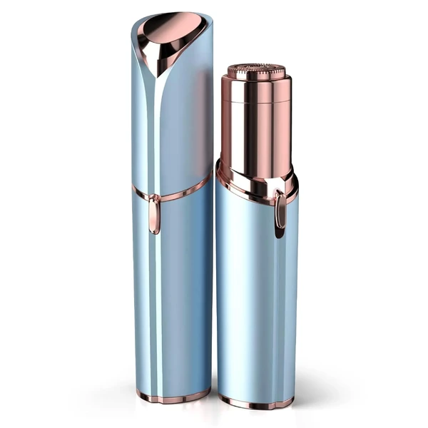 Електричний тример для обличчя Facial Hair Remover for Women - as Seen on TV Painless Face Shaver - Electric Hair Removal Device for Face Lips Peach Fuzz with Light (Blue)