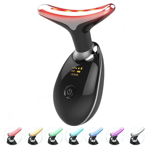 Масажер для обличчя та шиї 7-in-1 Deplux Skin Care Tool, Face Neck Massager for Skin Care Routine at Home, Glossy Black