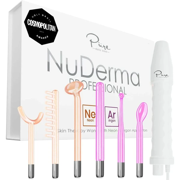 Апарат для терапії шкіри NuDerma Professional Skin Therapy Wand - Portable Skin Therapy Machine with 6 Neon & Argon Wands – Boost Your Skin – Clear Firm & Tighten
