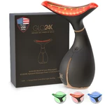 Устройство для омоложения лица и шеи GLO24K Red Light Beauty Device for Face and Neck. Based on Triple Action L E D, Thermal, and Vibration Technologies.