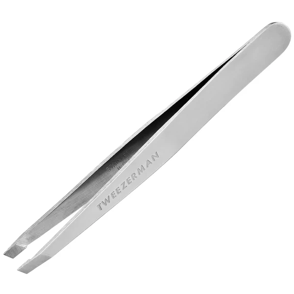 Професійний пінцет для брів TWEEZERMAN Stainless Steel Slant Tweezer Silver
