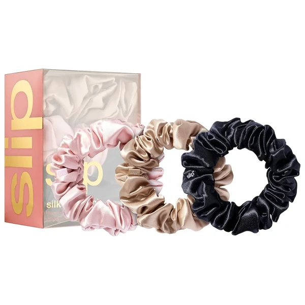 Шовкові резинки для волосся Slip Large Slipsilk™ Scrunchies - Чорні, Рожеві, Карамельні