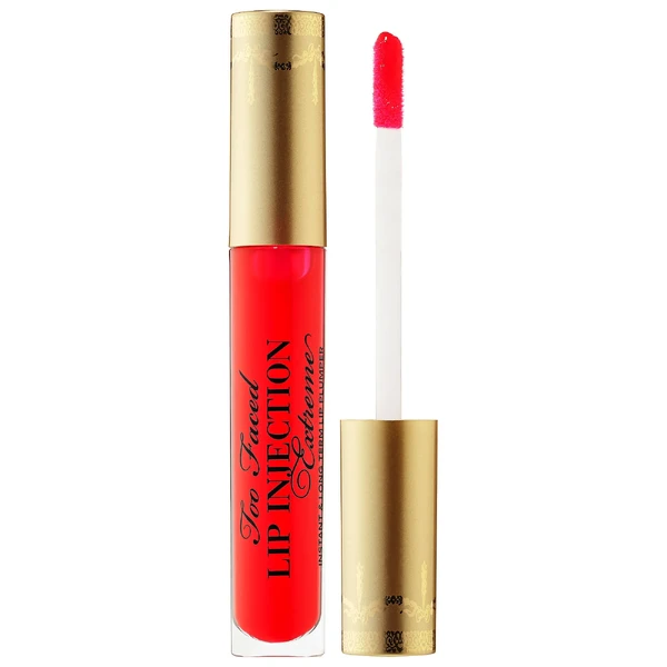 Блиск для об'єму губ Too Faced Lip Injection Extreme Lip Plumper Gloss Color: Strawberry Kiss - bright cherry red Size 0.14 oz/ 4 g