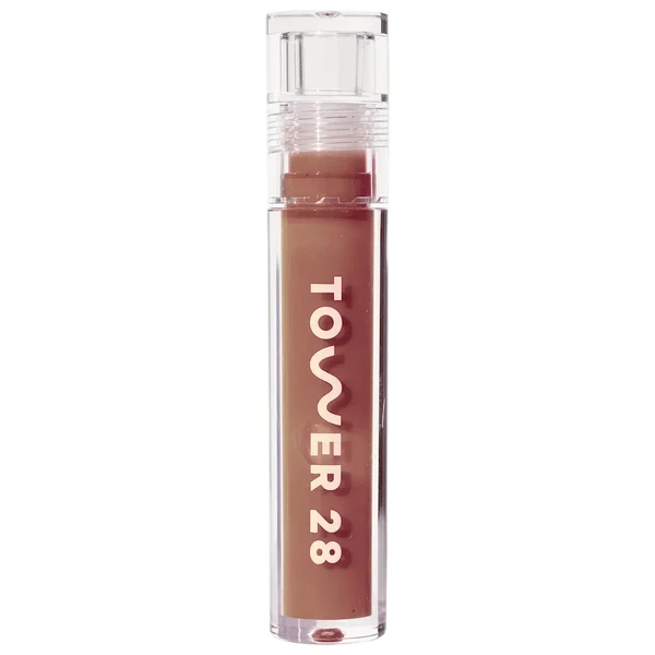 Зволожуючий блиск для губ Tower 28 Beauty ShineOn Lip Jelly Hydrating Non-Sticky Lip Gloss Color: Almond - semi-sheer, milky chocolate Size 0.13 oz/ 3.9 mL