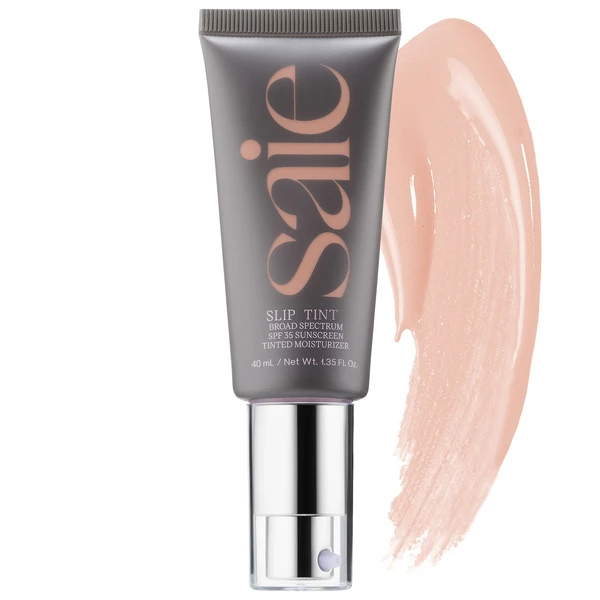 Увлажняющий тонирующий крем из SPF35 Saie Slip Tint Dewy Tinted Moisturizer SPF 35 Sunscreen Color: One - for very light skintones with pink undertones Size 1.3 oz/ 40 mL