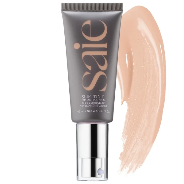 Увлажняющий тонирующий крем из SPF35 Saie Slip Tint Dewy Tinted Moisturizer SPF 35 Sunscreen Two - for very light skintones with peach undertones