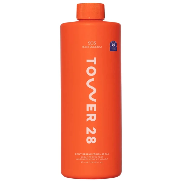 Успокаивающий спрей для лица Tower 28 Beauty SOS Daily Rescue Facial Spray with Hypochlorous Acid Size: 16 oz / 480 mL