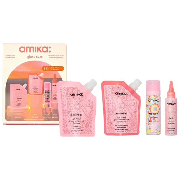 Набір для блиску волосся amika Mini Mirrorball Shampoo & Conditioner Set