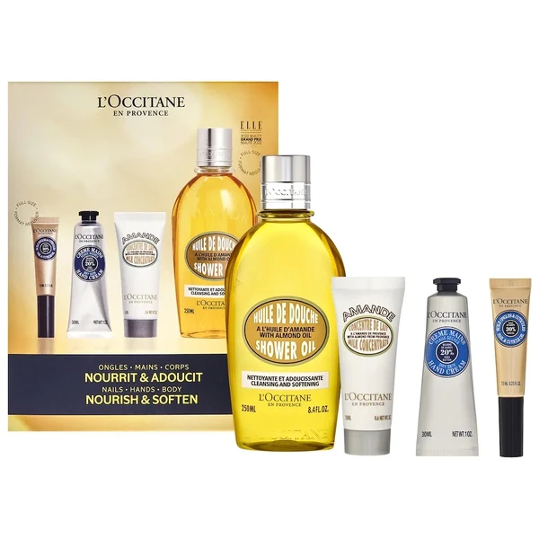 Увлажняющее средство для тела L'Occitane Nourish & Soften Set for Nails, Hands & Body