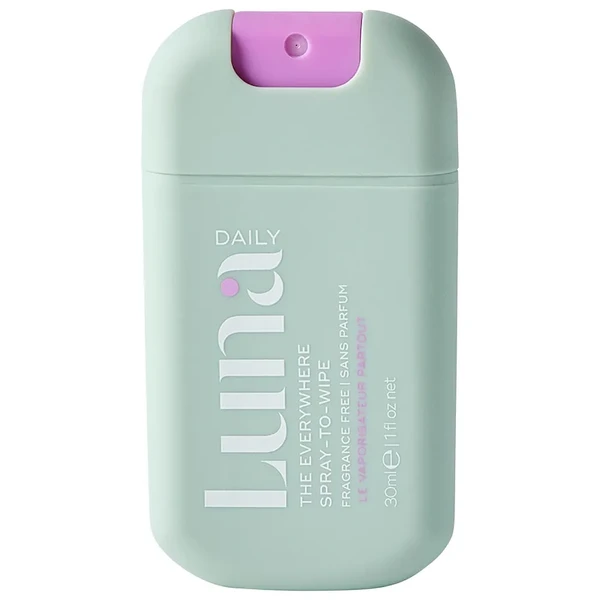 Спрей для очищення без аромату Luna Daily The Fragrance Free Everywhere Spray-To-Wipe Mini - With Prebiotics + Vitamins C & E 1.01 oz / 30 mL