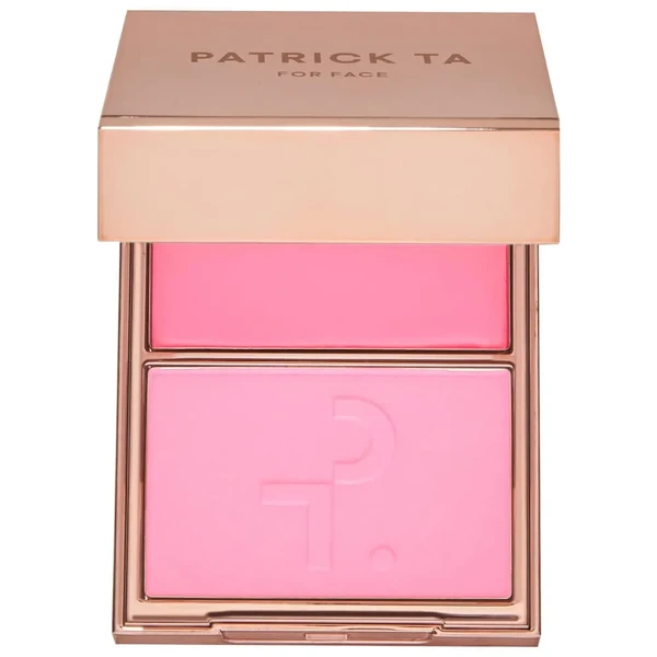 Рум'яна крем-пудра PATRICK TA Major Headlines Double-Take Crème & Powder Blush Duo Color: Just Enough - soft blue pink Size 0.21 oz crème and 0.14 oz powder / 6 g crème and 4 g powder