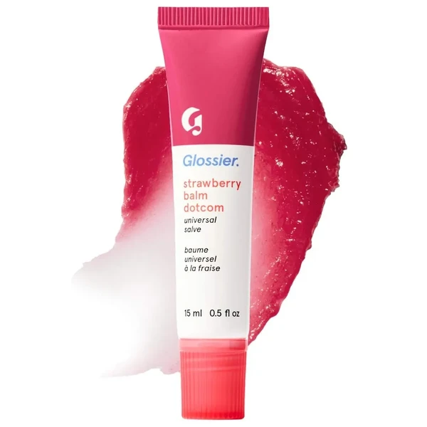 Зволожуючий бальзам для губ Glossier Balm Dotcom Lip Balm and Skin Salve Color: Strawberry - sheer berry red Size 0.5 oz / 15 mL