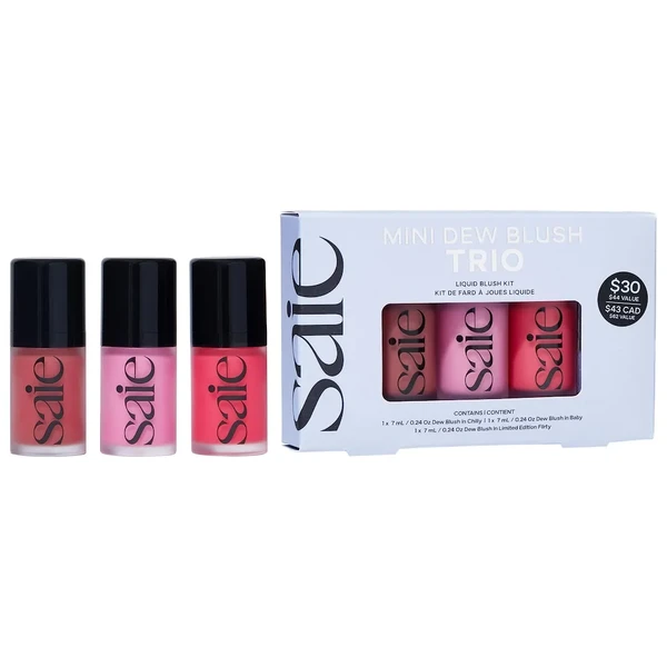Тріо кремових румян для обличчя Saie Mini Dew Blush Trio Set