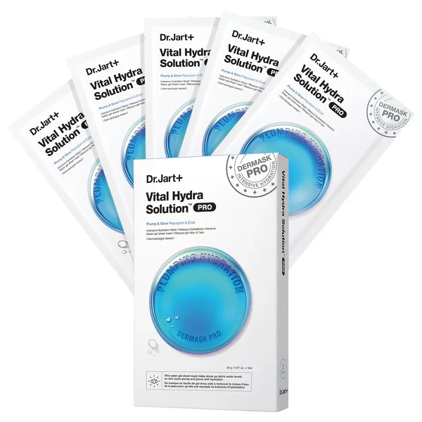 Маска для сяйва Dr. Jart+ Vital Hydra Solution™ PRO Glow Face Mask with Hyaluronic Acid Size: 5 Pack
