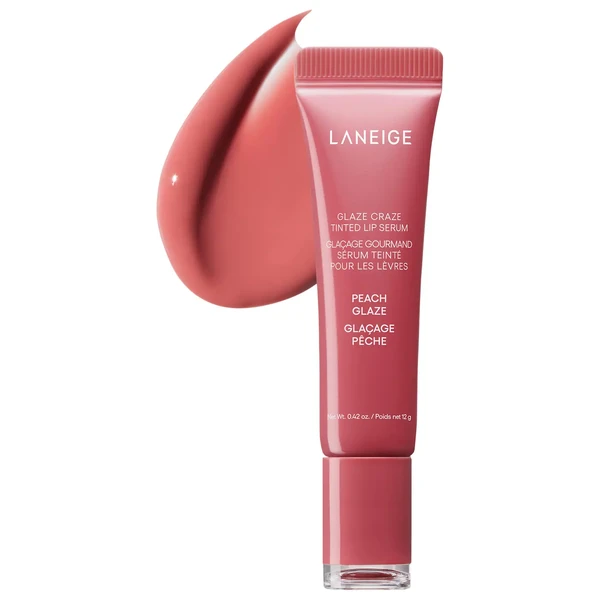 Тонуюча поліпептидна сироватка для губ LANEIGE Glaze Craze Tinted Polypeptide Lip Serum Color: Peach Glaze - Peachy Coral Size .42 oz/12 g