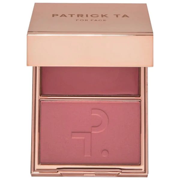 Рум'яна крем-пудра сяйво PATRICK TA Major Headlines Double-Take Crème & Powder Blush Duo Color: She Goes To The Gym - cool mauve rose Size 0.21 oz crème and 0.14 oz powder / 6 g crème and 4 g powder