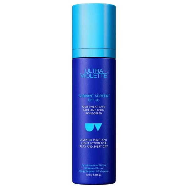 Водостійкий сонцезахисний крем для обличчя та тіла Ultra Violette Vibrant Screen SPF 50 Water Resistant Face and Body Sunscreen Size: 3.38 oz / 100mL