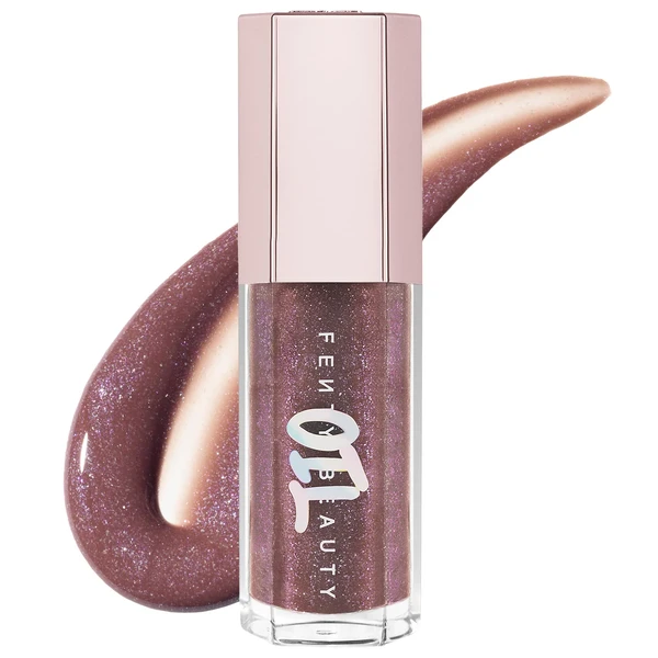 Живильна блиск-олія для губ з ефектом сяяння Fenty Beauty by Rihanna Gloss Bomb Oil Luminizing Lip Oil 'N Gloss Color: Rose Amber - sparkling cool taupe brown Size 0.3 oz/9 mL