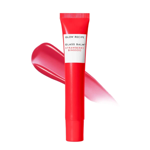 Бальзам для губ с эффектом стеклянного блеска и увлажнением Glow Recipe Glass Balm Lip Treatment for Shine & Hydration Color: Strawberry Bingsoo - sheer pinky-red Size 0.52 oz/15 g